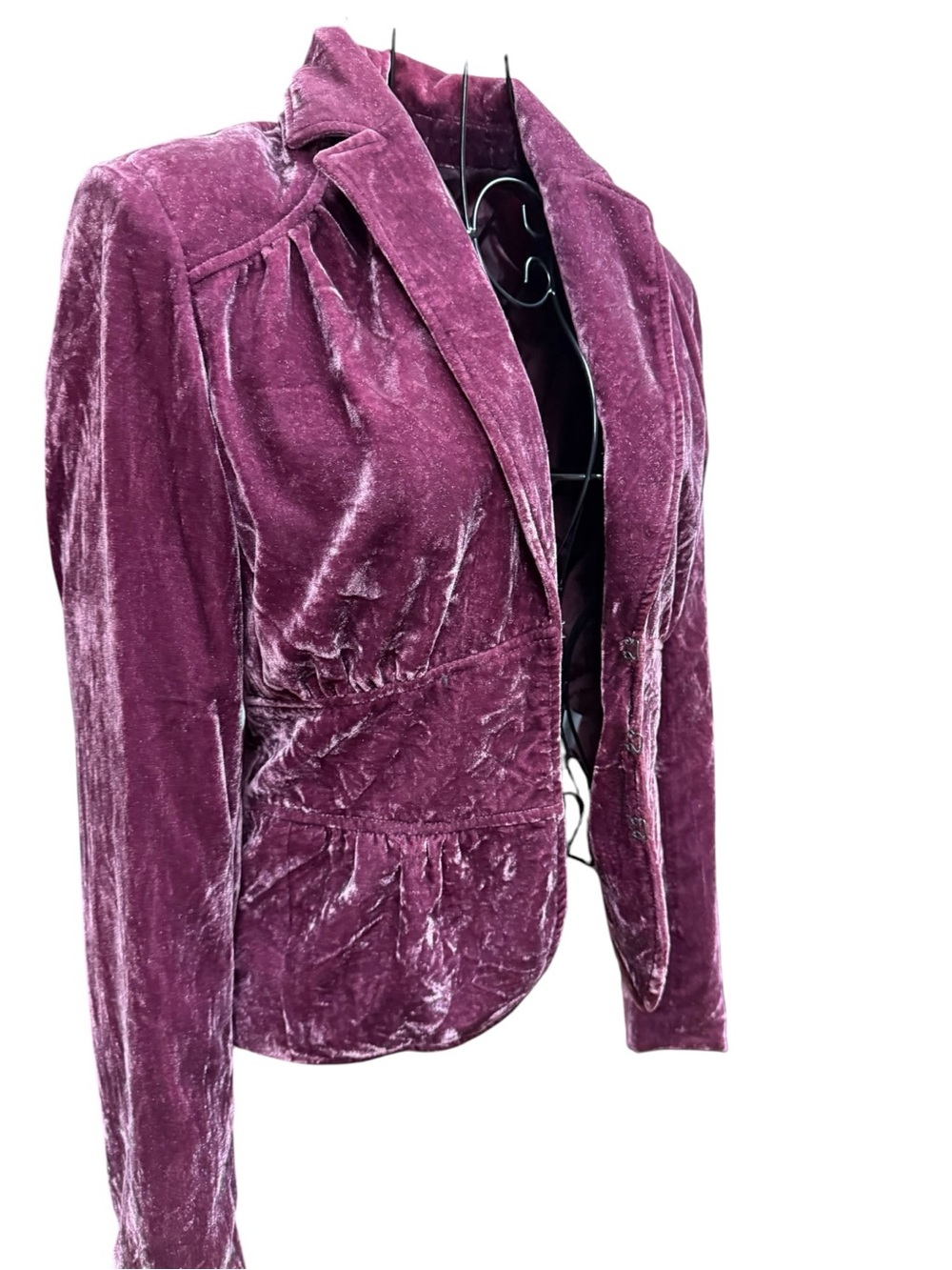 Velvet Blazer Jacket - Plum size 2 - Picture 2 of 10